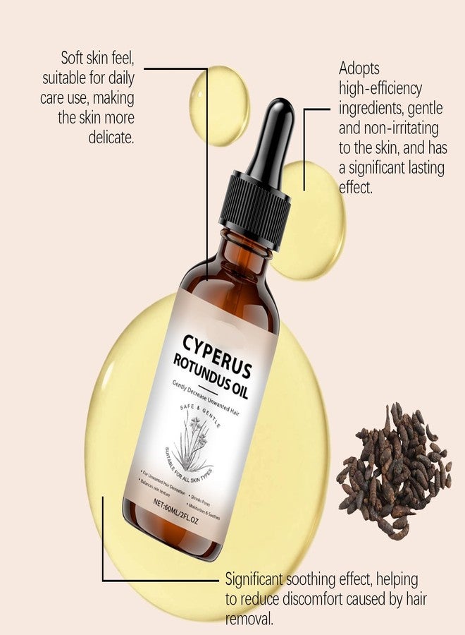 OUKPANE 2Pcs Cyperus Rotundus Oil, Natural Cyperus Rotundus Oil for Hair Removal, Moisturizes & Soothes The Skin, Reducing Body Hair Growth. - Image 4